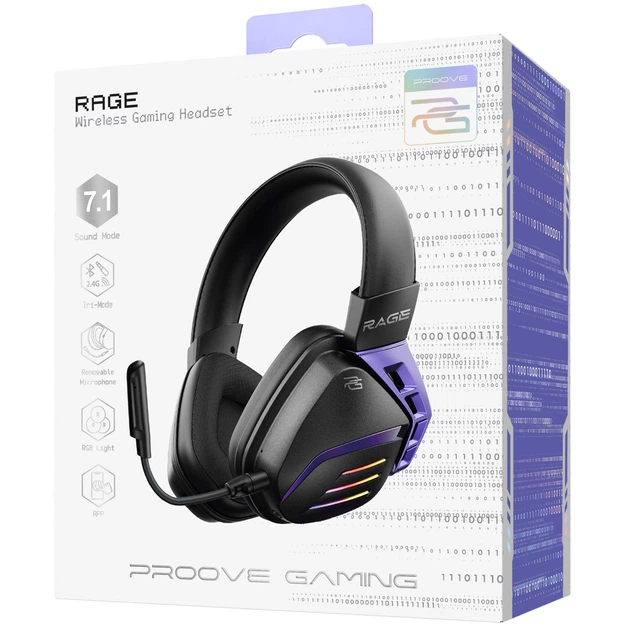 Bluetooth-гарнитура Proove Gaming Rage (APP) Black/Purple (WHRG00020001) - изображение 11
