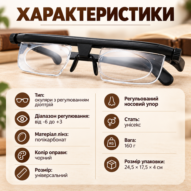 Універсальні окуляри для читання з діоптріями Dial Vision регульовані окуляри для зору з гнуткими дужками - Фото 2 Універсальні окуляри для читання з діоптріями Dial Vision регульовані окуляри для зору з гнуткими дужками - изображение 2