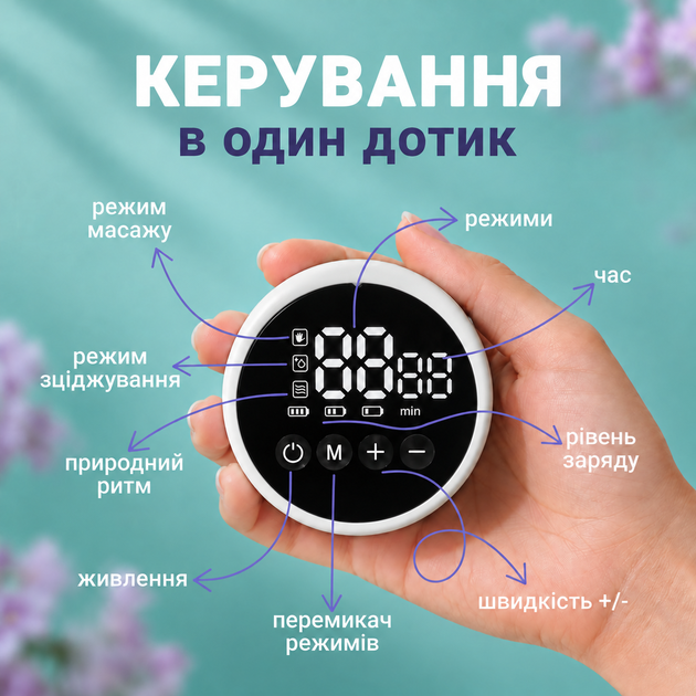 Бездротовий електричний молоковідсмоктувач LELIK™ Brisa, 3 режими, 12 рівнів, фланці 17/19/21/24 мм, USB Type-C, білий - Фото 6 Бездротовий електричний молоковідсмоктувач LELIK™ Brisa, 3 режими, 12 рівнів, фланці 17/19/21/24 мм, USB Type-C, білий - зображення 6