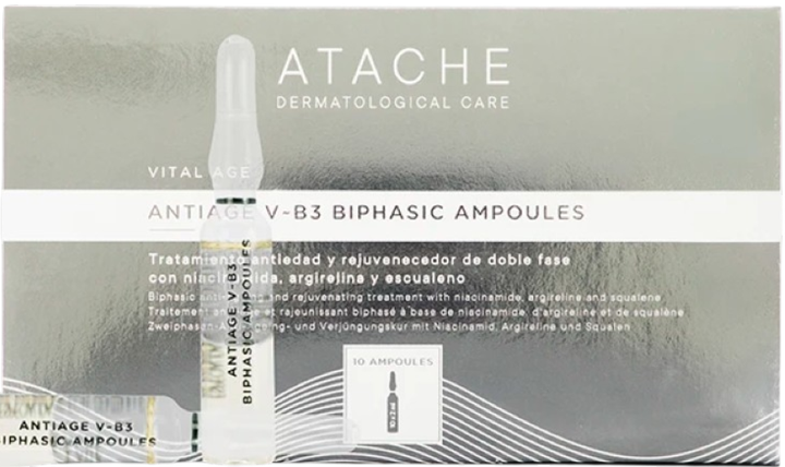Ампули для обличчя Atache Vital Age Antiage V-B3 проти зморшок двофазні 10х2 мл (8430795001173) - Фото 1 Ампули для обличчя Atache Vital Age Antiage V-B3 проти зморшок двофазні 10х2 мл (8430795001173) - зображення 1