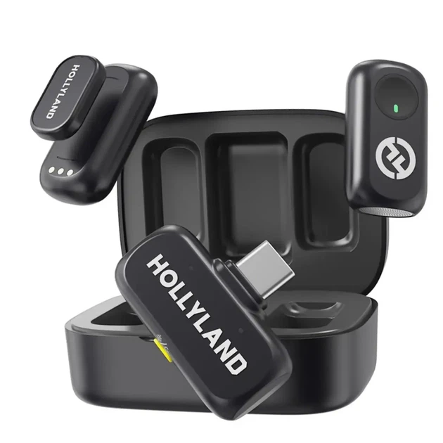 Двойной беспроводной петличный микрофон Hollyland Lark A1 Duo USB-C (2 TX+1 RX) с зарядным кейсом для смартфона и планшета - изображение 2