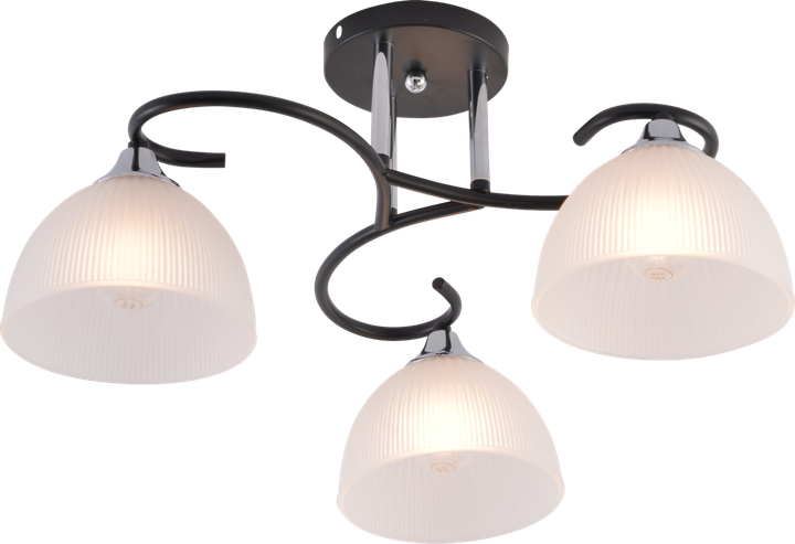 Люстра стельова Light House SRS-20854/3 чорний + хром, плафон білий - зображення 2