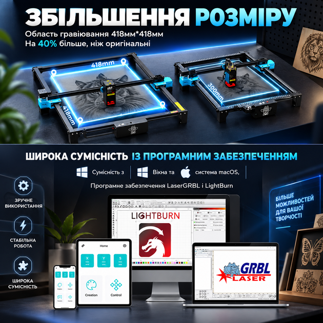 Портативный лазерный гравер/плоттер TTS-55 Pro 300X300мм - изображение 6