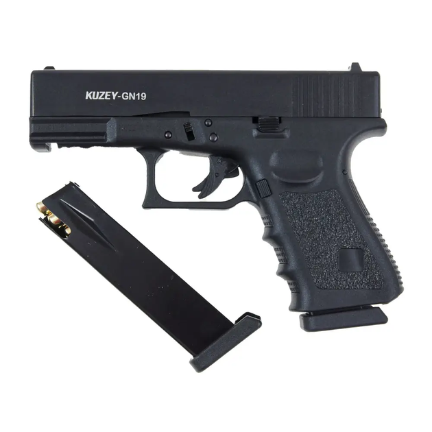 Стартовый пистолет Kuzey GN19 black, с доп. магазином (Glock 19) - изображение 2