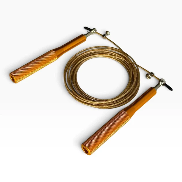 Скоростная скакалка MuvNext Jump Rope Golden Металлический трос Алюминиевые ручки - Фото 1 Скоростная скакалка MuvNext Jump Rope Golden Металлический трос Алюминиевые ручки - изображение 1