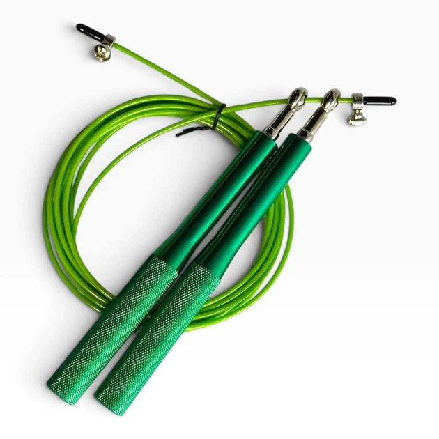 Скоростная скакалка MuvNext Jump Rope Green Металлический трос Алюминиевые ручки - Фото 3 Скоростная скакалка MuvNext Jump Rope Green Металлический трос Алюминиевые ручки - изображение 3