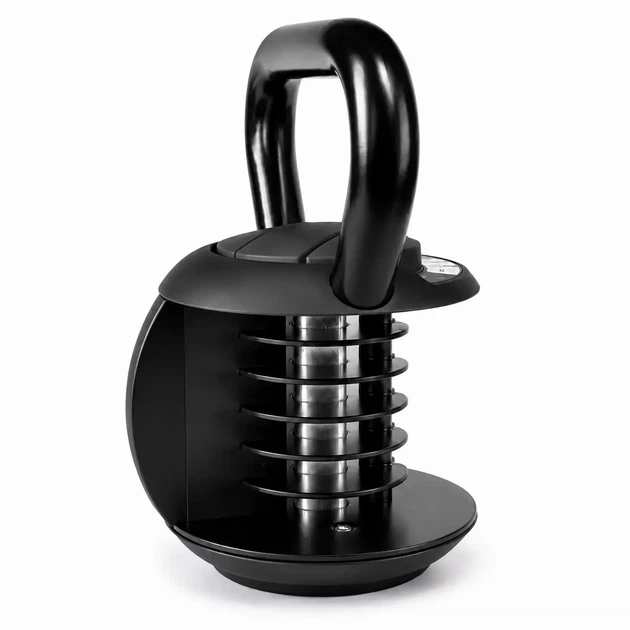 Регульована гиря MuvNext 40 lb Black-Black (від 3,5 до 18 кг), 6 дисків — 7 в 1 - зображення 2