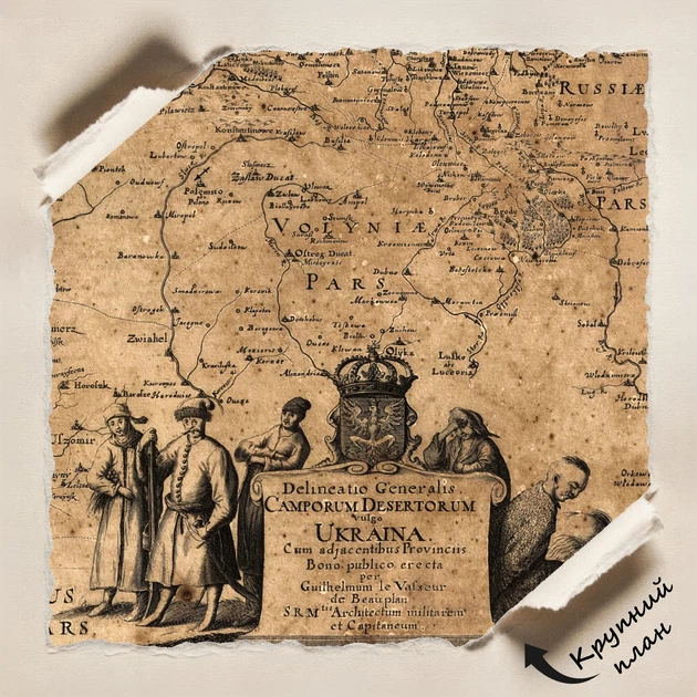 Інтер'єрна картина Загальна карта України 1648 року Гійома де Боплана, Beauplan Ukraine XVII map, істория, 60×76 см (id6040) - зображення 6