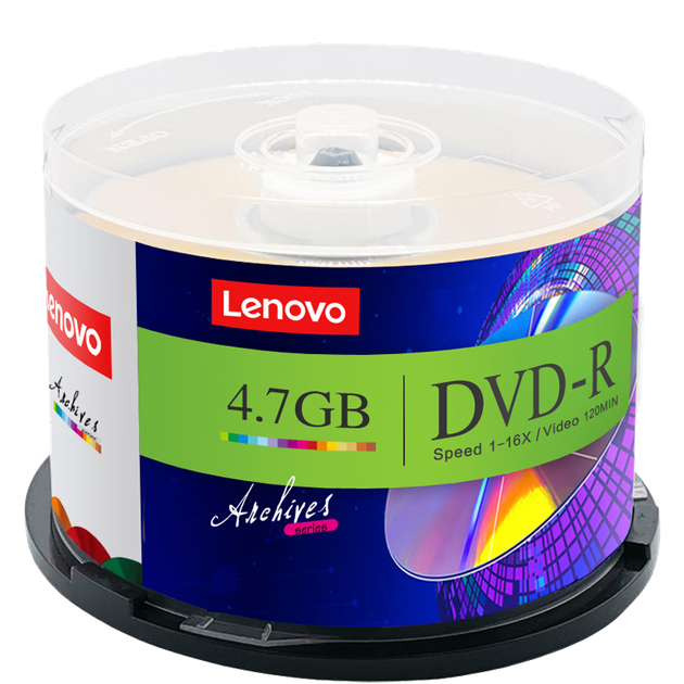 DVD-R диски Lenovo, скорость 16x, 4,7 ГБ, серия Archive, 50 штук в упаковке, чистые диски. - изображение 4
