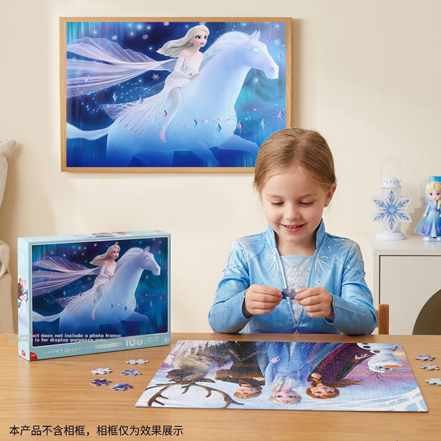 Пазл Disney «Холодное сердце» 2-в-1 для детей, 100+200 деталей, украшение для дома, подарок на день рождения. - изображение 5