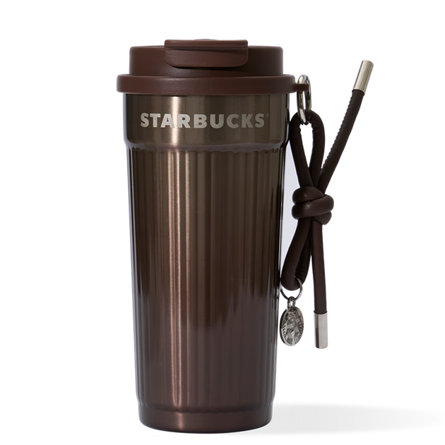 Настільна чашка Starbucks Brown Gold Gilded Series Dual-Pitt з нержавіючої сталі, 470 мл кавова кружка для води, святковий подарунок для чоловіків та жінок - зображення 4