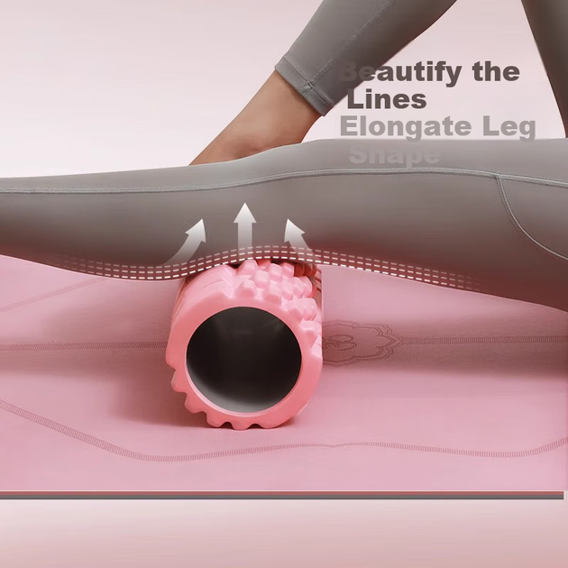 Массажный ролик Duweike Foam Roller Yoga Column Massage Stick для расслабления мышц, массажа ног, фитнес-оборудования, розовый, 45 см. - изображение 7