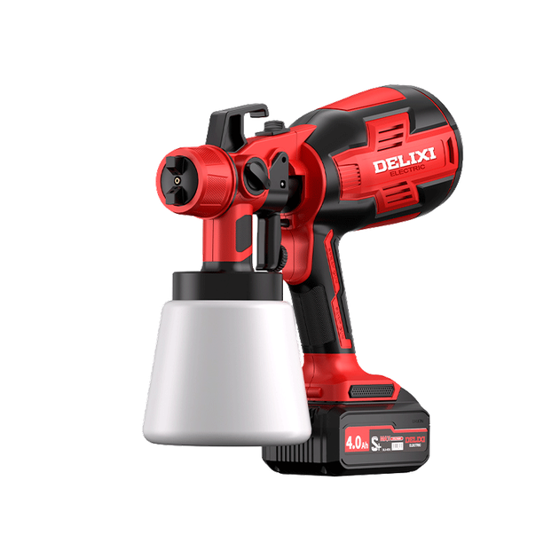 Электрический краскораспылитель Delixi Electric 21V для латексной краски, масляной краски, высокая скорость распыления 4.0, комплект с одной батареей. - зображення 4