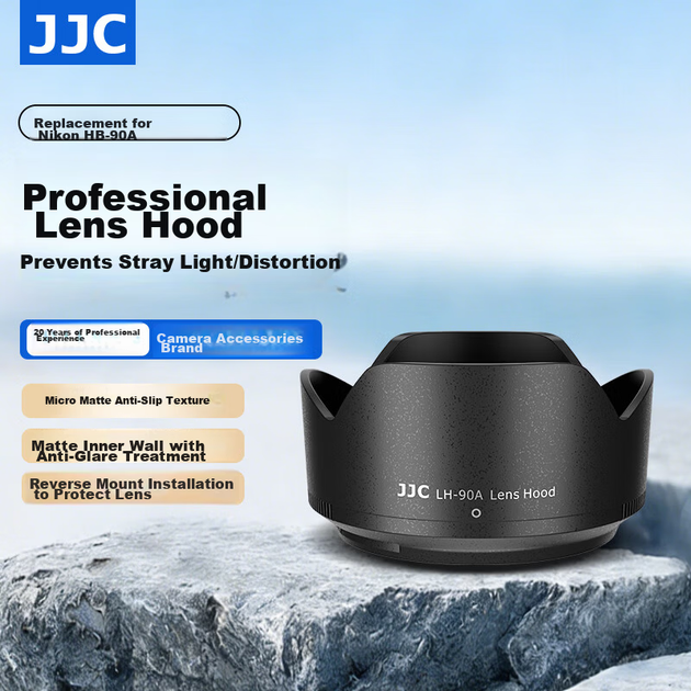 Бленда JJC для объектива Nikon Z 50-250mm/50mm f1.8s, сменная HB-90A/HB-90 для Z50II Gen 2, ZFC, Z30, Z72. - изображение 4