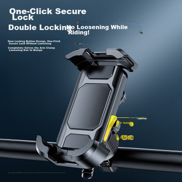 Держатель для телефона и навигационной системы STEK One-Click Lock на руль электровелосипеда, мотоцикла или велосипеда для курьеров. - изображение 6