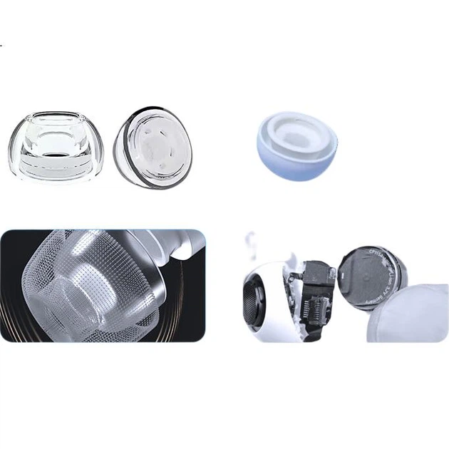 Насадки и колпачки для наушников KOVOL, совместимые с Apple AirPods Pro 1/2 и первого/второго поколений, силиконовые нескользящие прозрачные защитные чехлы для наушников [средний размер], 1 пара. - изображение 2