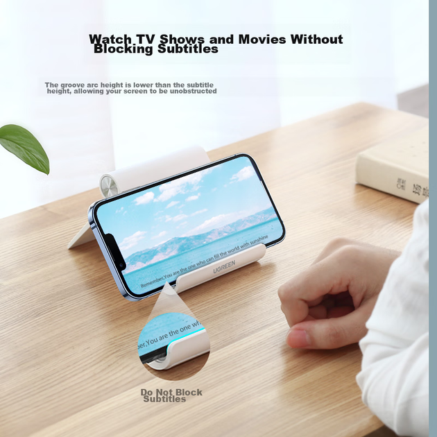 Подставка для планшета Ugreen для iPad, планшета и телефона, настольная подставка для прямых трансляций, прикроватная подставка с регулируемым углом наклона, универсальная для Apple, Huawei и Xiaomi. - изображение 10