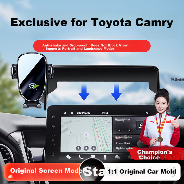 Держатель для телефона Zhicheng для Toyota Camry 8-го поколения, крепление на экран, фиксированная база, аксессуар для автомобильной навигации. - Фото 4 Держатель для телефона Zhicheng для Toyota Camry 8-го поколения, крепление на экран, фиксированная база, аксессуар для автомобильной навигации. - изображение 4