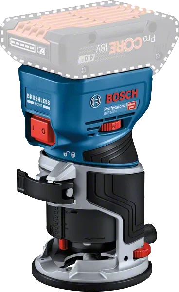 Akumulatorowa frezarka krawędziowa Bosch Professional GKF 18V-8 18 V 6–8 mm 10000–30000 obr/min (06016C2003) - Zdjęcie 2 Akumulatorowa frezarka krawędziowa Bosch Professional GKF 18V-8 18 V 6–8 mm 10000–30000 obr/min (06016C2003) - obraz 2
