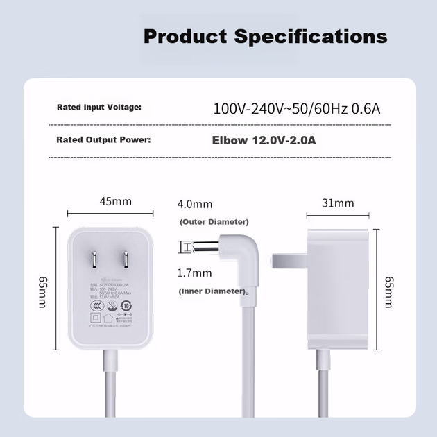 Зарядний кабель живлення NVV для Xiaodu Smart Speaker 1S/1C/X8/NV500/6101/1C4G/X10, навчальний адаптер для смарт-екрана - зображення 8