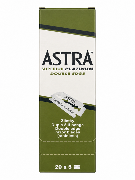 Леза для станка Astra Superior Platinum 100 шт (20 упаковок по 5 шт) - Фото 1 Леза для станка Astra Superior Platinum 100 шт (20 упаковок по 5 шт) - изображение 1
