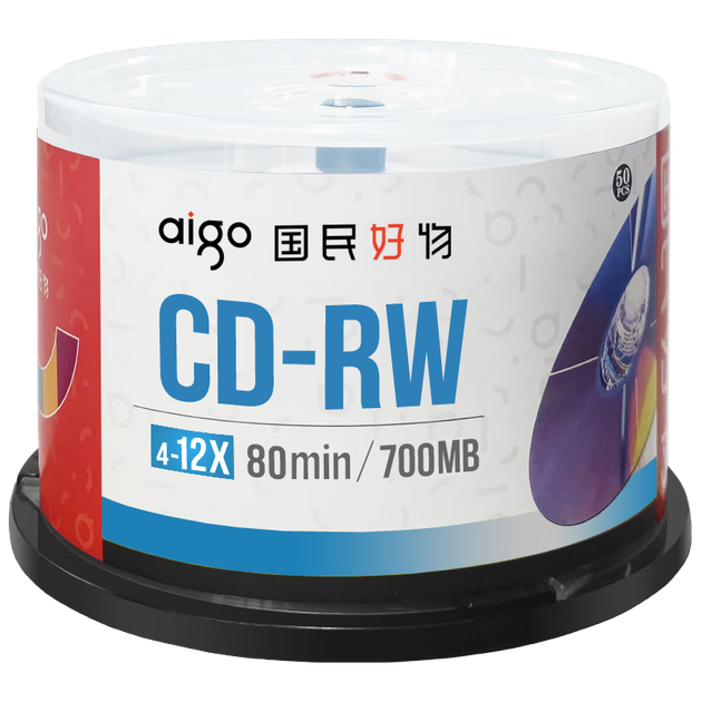 Записываемые CD-RW диски Aigo, скорость 4-12x, 700 МБ, производство Тайвань, упаковка из 50 штук. - Фото 4 Записываемые CD-RW диски Aigo, скорость 4-12x, 700 МБ, производство Тайвань, упаковка из 50 штук. - изображение 4