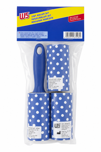 Набор липких роликов для чистки одежды, 3 ролика с ручкой - W5 Lint Roller Set - изображение 2