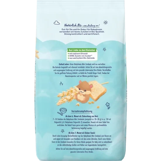 Дитячі сухаріки Babydream Mini Zwieback для дітей з 7 місяців - Фото 4 Дитячі сухаріки Babydream Mini Zwieback для дітей з 7 місяців - изображение 4