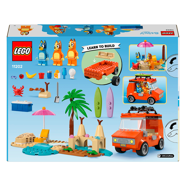 Конструктор LEGO Bluey Пляж и семейная поездка на автомобиле Блуи 133 детали (11202) - изображение 2