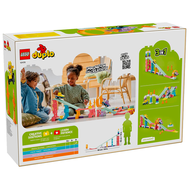 Конструктор LEGO DUPLO Town 3-в-1 Цікаві гірки та трампліни з автомобілями 111 деталей (10478) - зображення 2