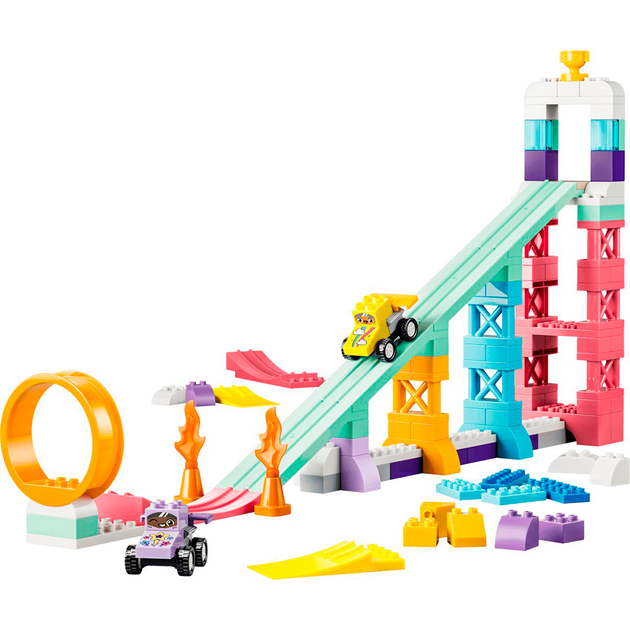 Конструктор LEGO DUPLO Town 3-в-1 Цікаві гірки та трампліни з автомобілями 111 деталей (10478) - зображення 3