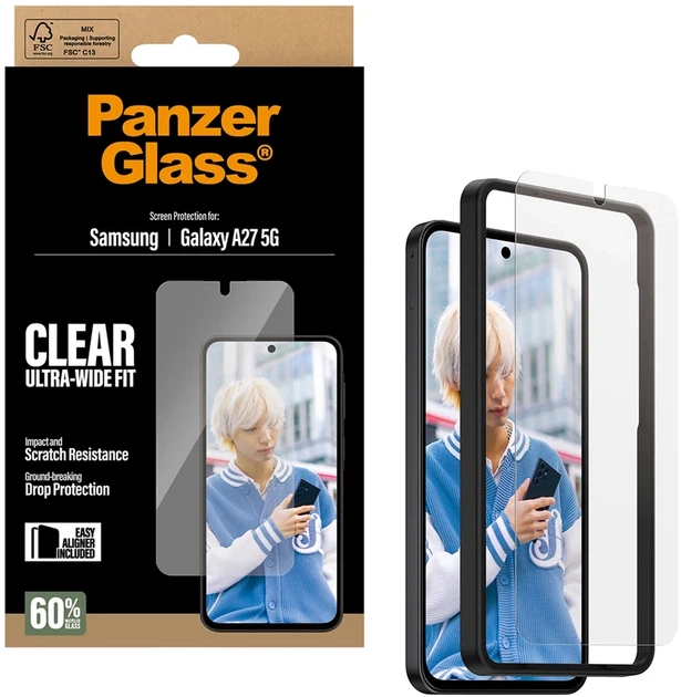 Szkło hartowane PanzerGlass Screen Protector Ultra-Wide Fit do Samsung Galaxy A27 5G (5715685033995) - obraz 5