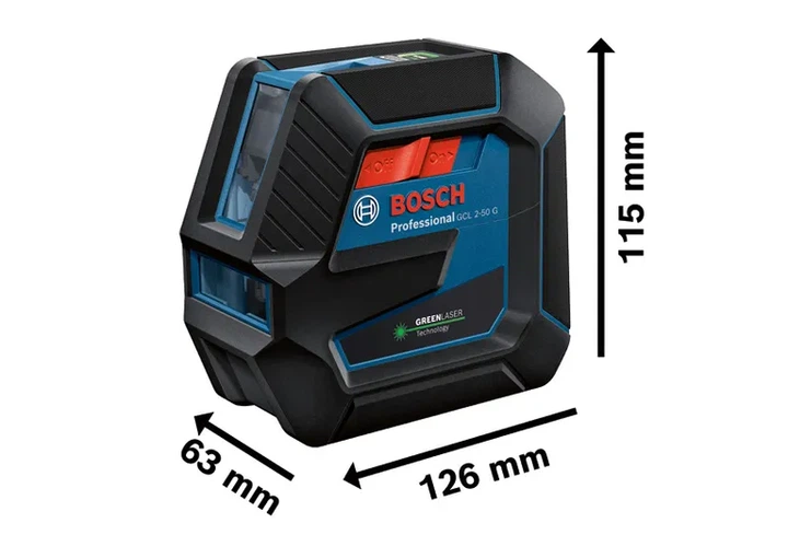 Комбінований лазерний нівелір Bosch Professional GCL 2-50 G 15 м Зелений з кріпленням RM 10 (0601066G00) - Фото 3 Комбінований лазерний нівелір Bosch Professional GCL 2-50 G 15 м Зелений з кріпленням RM 10 (0601066G00) - зображення 3