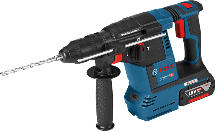 Акумуляторний перфоратор Bosch Professional GBH 18V-26 F SDS plus 18 В 2,6 Дж 2x6 А·год із зарядним пристроєм GAL 1880 CV та кейсом (061191000G) - зображення 2