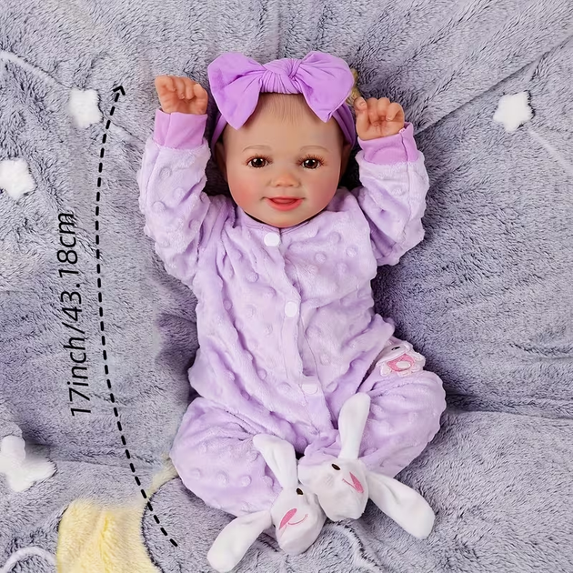 Лялька Реборн 43 см вініловая, реалістичний пупс Doll Reborn К0100808 - Фото 4 Лялька Реборн 43 см вініловая, реалістичний пупс Doll Reborn К0100808 - зображення 4