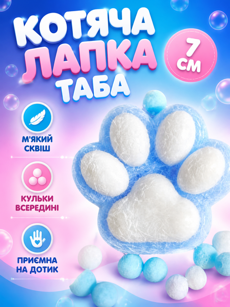 Іграшка антистресс сквіш 7 см таба тапа котяча лапка котика дитяча м'яка великий силіконовий плюшевий антистрес м'які липкі лапки сквіші гумові іграшки для дітей зняття стресу - зображення 12