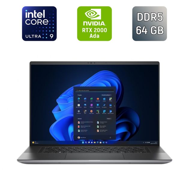 Мобильная рабочая станция Dell Precision 5690 / 16" (3840x2400) OLED Touch / Intel Core Ultra 9 185H (16 (22) ядра по 1.8 - 5.1 GHz) / 64 GB DDR5 / 512 GB SSD / nVidia RTX 2000 Ada, 8 GB GDDR6, 128-bit / WebCam / TouchID б/у - Фото 1 Мобильная рабочая станция Dell Precision 5690 / 16" (3840x2400) OLED Touch / Intel Core Ultra 9 185H (16 (22) ядра по 1.8 - 5.1 GHz) / 64 GB DDR5 / 512 GB SSD / nVidia RTX 2000 Ada, 8 GB GDDR6, 128-bit / WebCam / TouchID б/у - изображение 1