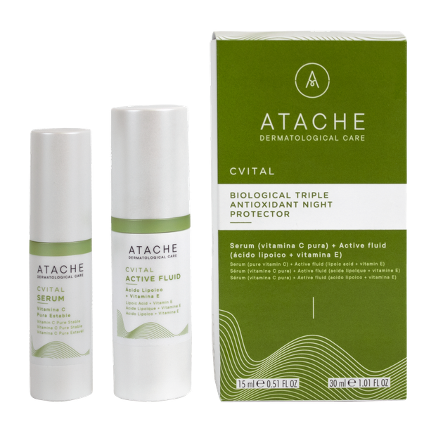 Zestaw do pielęgnacji twarzy Atache C-Vital Biological Triple Antioxidant Protector Serum antyoksydacyjne 15 ml + Fluid 30 ml (8430795001234) - Zdjęcie 1 Zestaw do pielęgnacji twarzy Atache C-Vital Biological Triple Antioxidant Protector Serum antyoksydacyjne 15 ml + Fluid 30 ml (8430795001234) - obraz 1