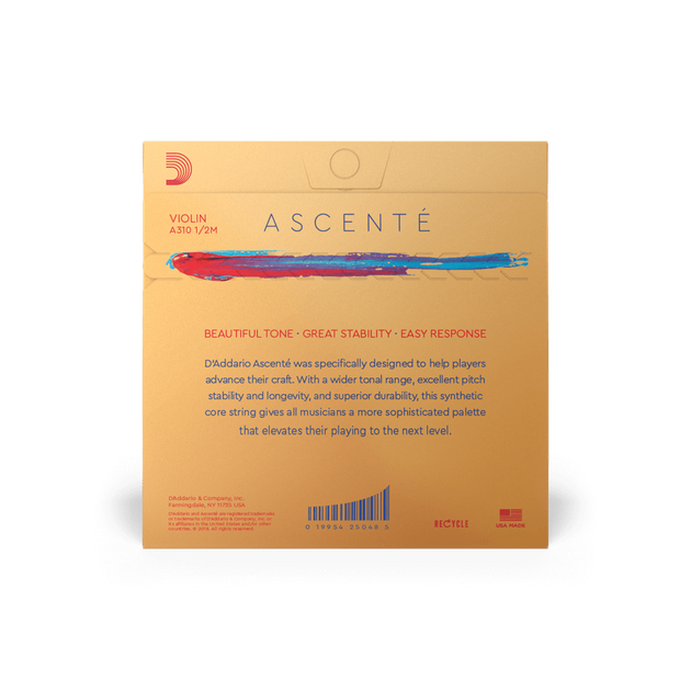 Струни для скрипки D'Addario ASCENTÉ VIOLIN STRING SET 1/2 Scale Medium Tension - Фото 3 Струни для скрипки D'Addario ASCENTÉ VIOLIN STRING SET 1/2 Scale Medium Tension - зображення 3