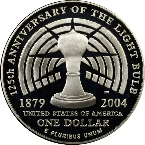 Колекційна срібна монета “Liberty – Томас Едісон” PROOF 26,73 г 2004 рік - Фото 2 Колекційна срібна монета “Liberty – Томас Едісон” PROOF 26,73 г 2004 рік - изображение 2
