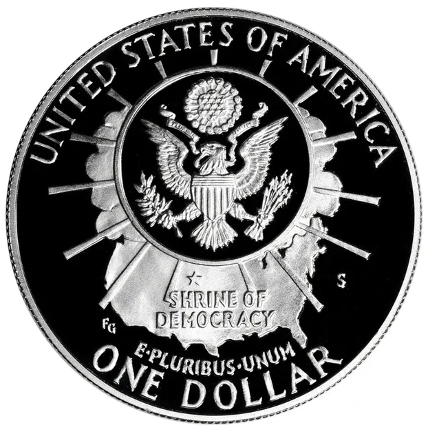 Колекційна срібна монета “Liberty – Гора Рашмор” PROOF 26,73 г 1991 рік - изображение 2