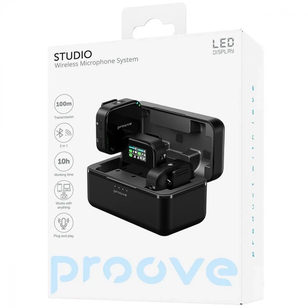 Бездротовий петличний мікрофон Proove Studio black - зображення 5