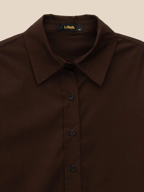 Сорочка однотонна жіноча LAWA WTC02313 2XL Шоколадний shop (2000999917943) - Фото 2 Сорочка однотонна жіноча LAWA WTC02313 2XL Шоколадний shop (2000999917943) - зображення 2