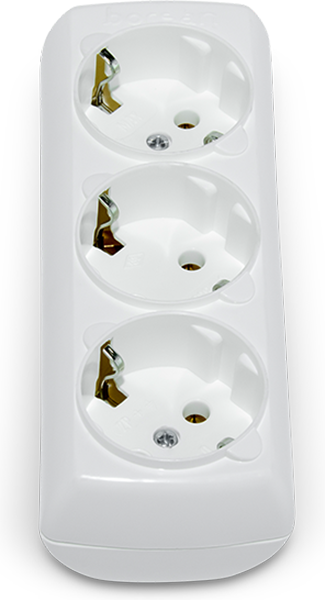 Колодка Borsan з заземленням 3 розетки White (BR-1553-0) - зображення 2