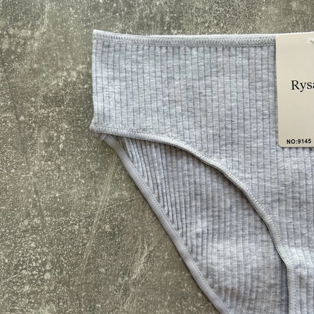 Базовые трусики-слипы хлопковые в рубчик Rysanna, Серый, M - Фото 2 Базовые трусики-слипы хлопковые в рубчик Rysanna, Серый, M - изображение 2