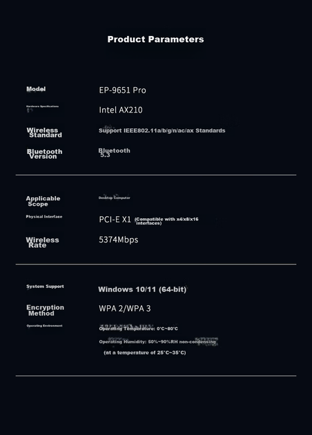 Wi-Fi/Bluetooth адаптер Edup EP-9651 Pro AX210 WiFi6 / 5374 Мбіт/с / Bluetooth 5.3 / Два діапазони / PCI Express - Фото 8 Wi-Fi/Bluetooth адаптер Edup EP-9651 Pro AX210 WiFi6 / 5374 Мбіт/с / Bluetooth 5.3 / Два діапазони / PCI Express - зображення 8