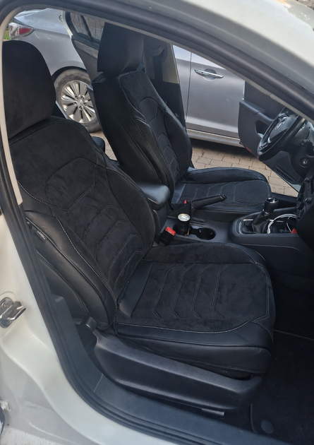 5D Чехлы на передние сиденья для CITROEN C-ELYSSE 2013-2021 Autovalom Flannel 1+1 черные - изображение 2