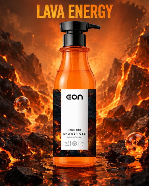 Чоловічий гель для душу 3 в 1 EON Lava Energy Shower Gel 750 мл - изображение 2