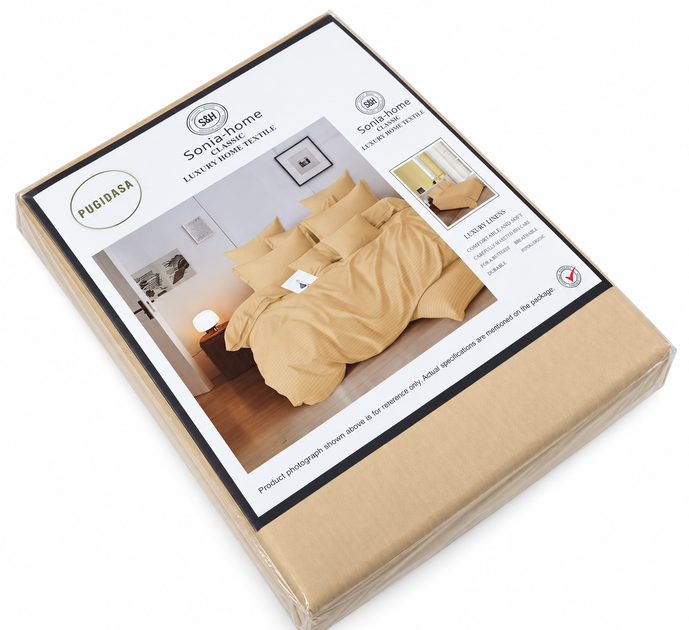 Постельное белье Sonia-Home "Damask" страйп (1см) 200х230, 4 наволочки - изображение 3