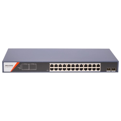 Коммутатор Hikvision DS-3E1526P-SI-24P2F управляемый настольный 24 портовый 400 Вт PoE - изображение 2